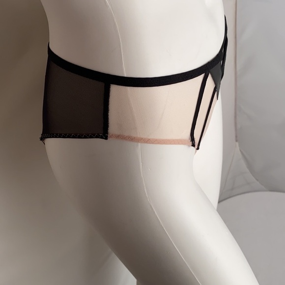 Victoria’s Secret nude mesh vegan leather panty S - Picture 2 of 15